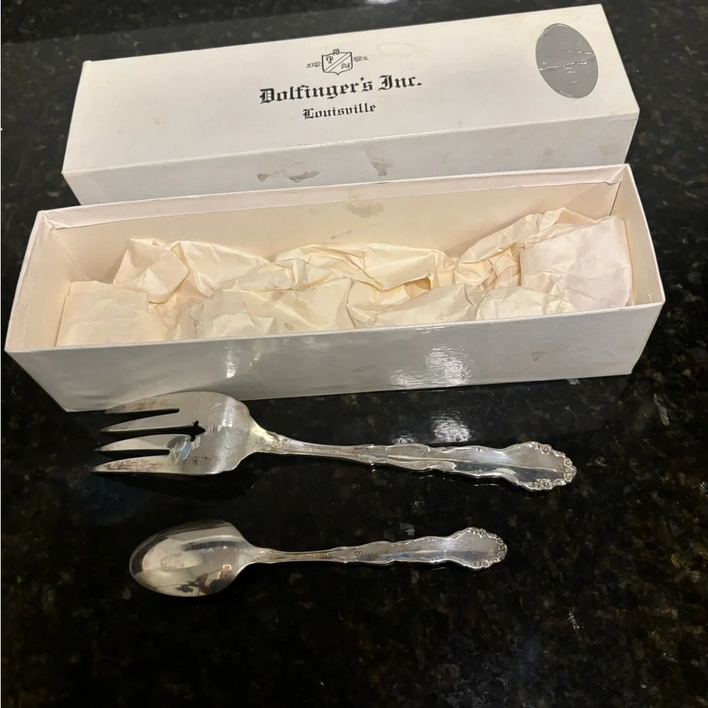 Silver plated fork and spoon